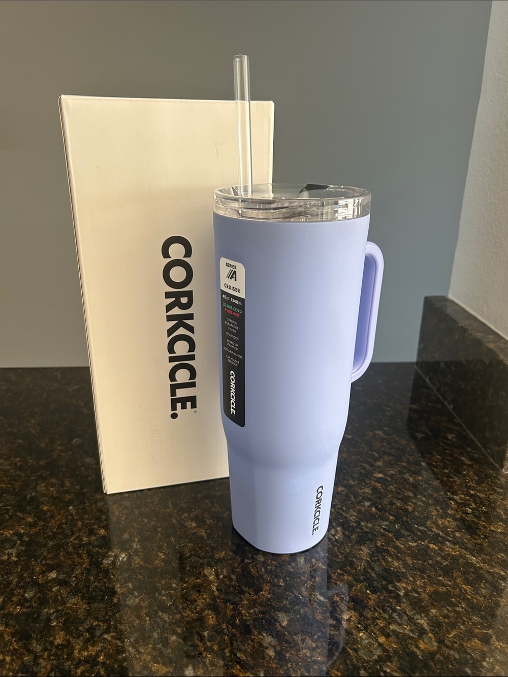 NEW! Corkcicle Series A Cruiser Tumbler with Handle & Straw 40 oz.